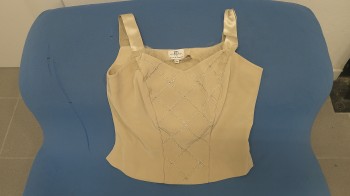 Corpetto beige fantasia e paillettes