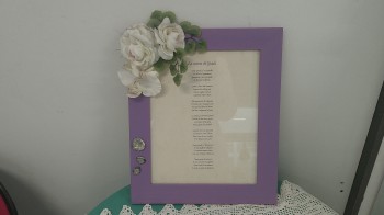 Quadro color lavanda con casetta