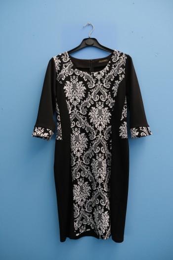 Abito donna fantasia bianco e nero