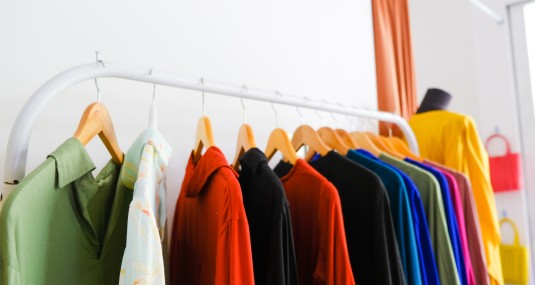 clothes hanging on rack