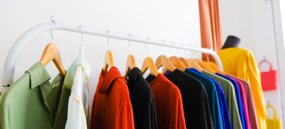 clothes hanging on rack