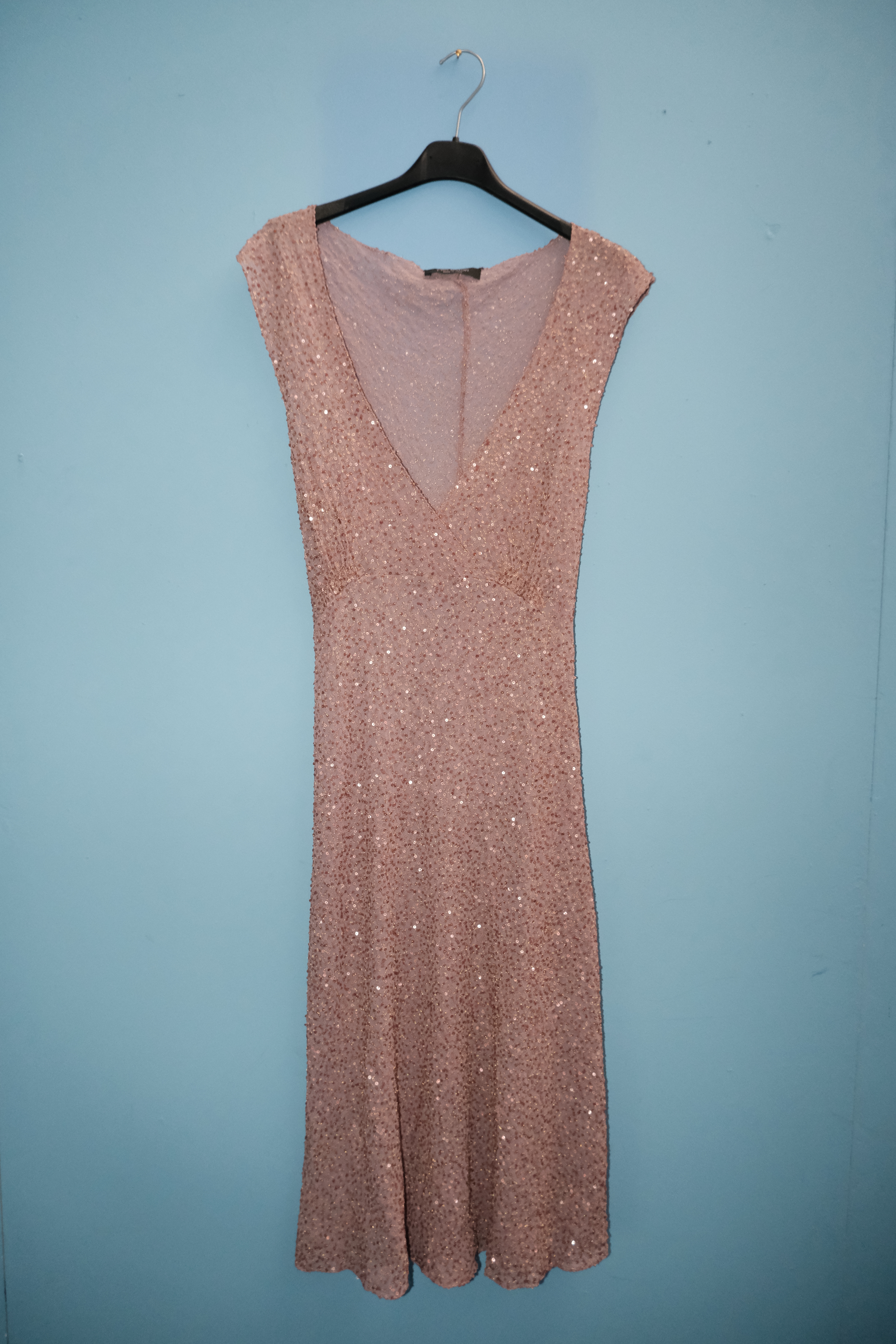 Vestito rosa cipria con paillettes